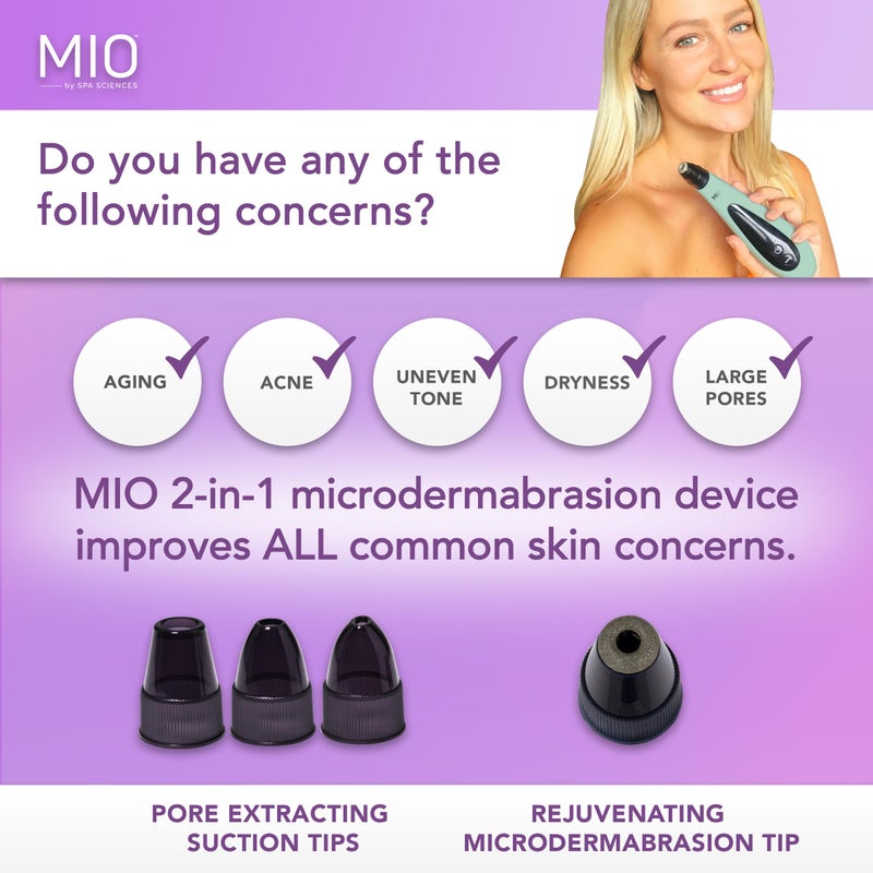 Spa Sciences MIO Diamond Microdermabrasion Blackhead Remover, Pore Suction Toolâ€“Rechargeable-Dermatologist Recommended Skin Resurfacing System for Anti-Aging-Exfoliator for Acne Scars/Wrinkles (Mint) - Image 2